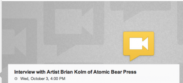 G+ video chat with Brian Kolm